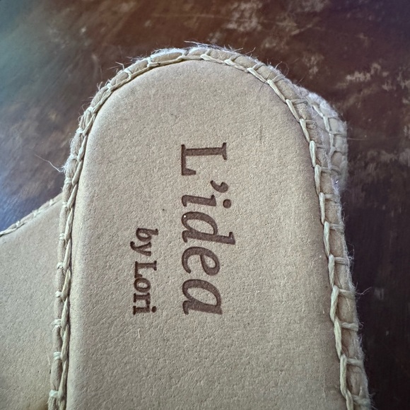 Size 39 L’idea by Lori colorful woven and rope slides with fringe - Picture 2 of 10